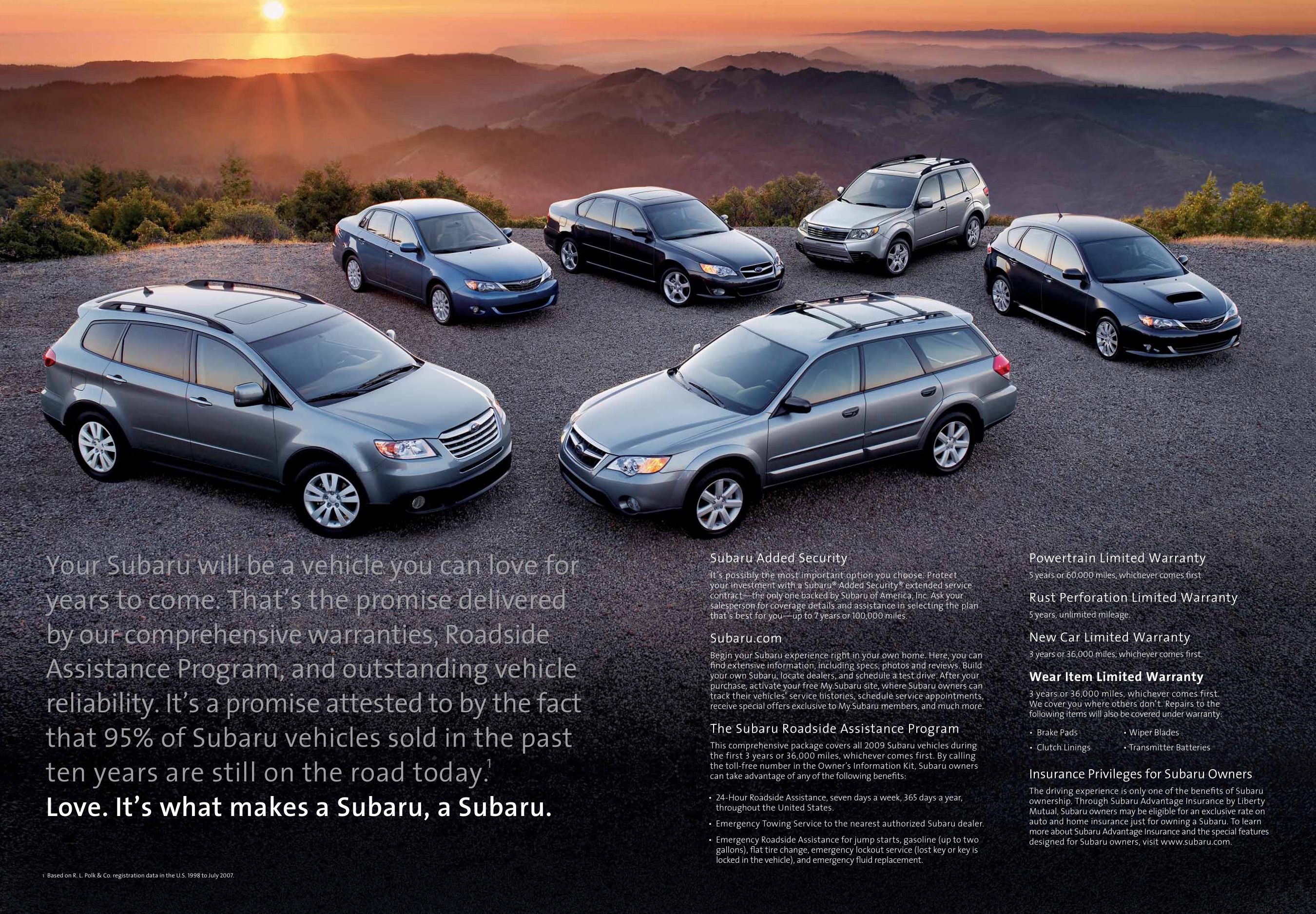 2009 Subaru Tribeca Brochure Page 2